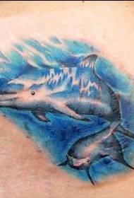 Propesyonal na Tattoo: Ang cute na Dolphin Tattoo Pattern Larawan