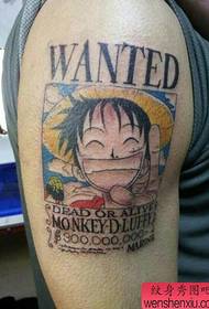 armu populara klasikaĵo One Piece Lu Fei tatuaje ŝablono
