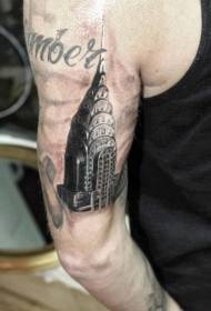 tatuaj incredibil de realist al clădirii Imperiului American