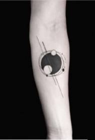 Minimalist Tattoo Simple Style 18 Black Grey Small Line Tattoo Model