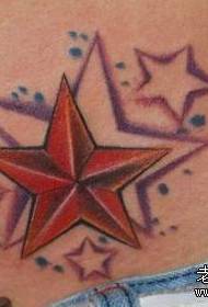Model de tatuaj: imagine de tatuaj super-clasic frumos cu cinci colțuri de stele