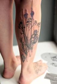 bacak bitki renk alanı çiçek dövme deseni