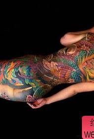 Japan Female back phoenix tattoo