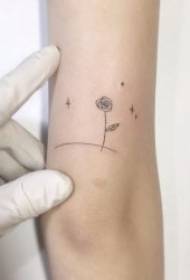 小清新tattoo小图Exquisite Stick Figure Tattoo Line Small Fresh Tattoo Small Pattern