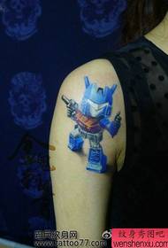 isang pattern na cartoon tattoo ng Transformer robot