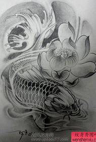 suosittu klassisen karpin lotus-tatuoinnin käsikirjoitus