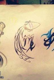 Pattern ng Manuskrito ng Aquarius Tattoo