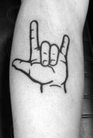 Tattoo Gesture Tattoo ຮູບຊົງທີ່ມີຄວາມຄິດສ້າງສັນແບບສີດໍາ