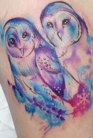 piękny tatuaż sowa śnieżynka tatuaż wzór