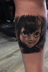 Anime Tattoo Pattern Black Gray Tattoo Animali e personaggi Disney Cartoon Animated Tattoo Pattern