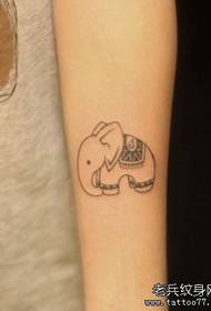 noia model simple de tatuatge d'elefant de braç