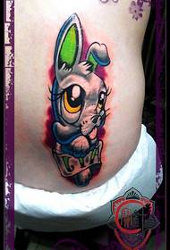 pas roztomilý kreslený králík tetování vzor