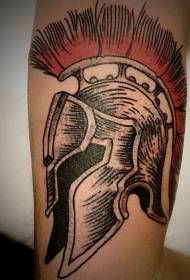 Kulay ng kulay ng old school na pattern ng tattoo ng Spartan