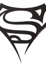 manoscritto tatuaggio linea nera creativo classico logo superman tatuaggio
