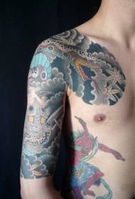 tatuaje de estilo de gángster de dragón en cor