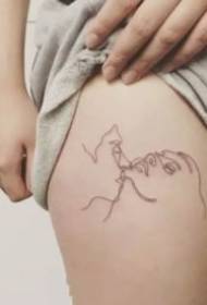27 gruppi di tatuaggi in stile minimalista di linea semplice