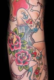 arm kleur komisch wind schoonheid tattoo patroon