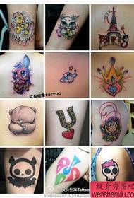 Die Tattoo-Show-Bar empfahl eine Reihe von Cartoon-Tattoo-Designs