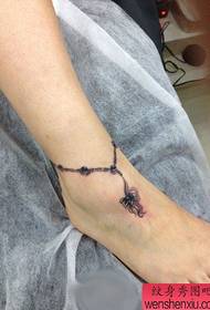 dekliška noga modni lok gleženj Tattoo vzorec