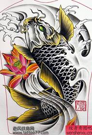 buong back squid lotus tattoo manuskrip