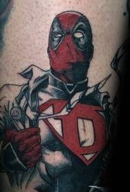modello di tatuaggio morto eroe semplice del fumetto