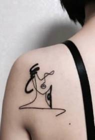 gaya abstrak satu set gambar tatu garis karakter
