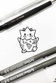 kreslený roztomilý Pokémon vzor tetování rukopis