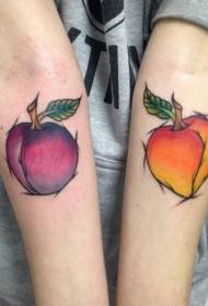 braccio carino vari disegni del tatuaggio del fumetto della frutta
