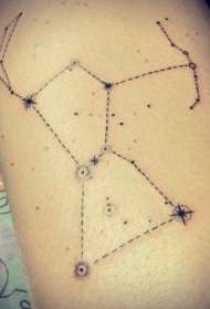 Ang konstelasyon nga Jane Stroke tattoo pattern nga lainlain nga yano nga tattoo black constellation graphic tattoo pattern