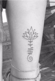 figura semplice tatuaggio linea nera semplice linea tatuaggio piccolo modello fresco