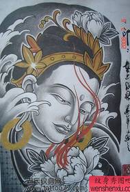 Manuscrittu di tatuaggi di Guanyin Peonia Classic