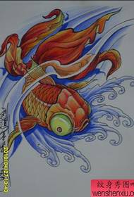 wzór tatuażu złota rybka: kolor wzór tatuażu złota rybka Obraz tatuażu