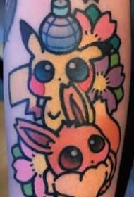 un grupo de debuxos pequenos de tatuajes de anime sobre Pikachu