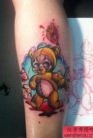 un classico modello di tatuaggio con teschio di orso cranio