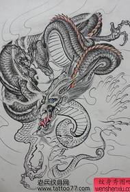 ракопис за тетоважа со змеј за домеин