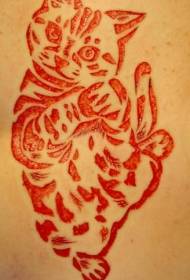 可愛的小貓切肉紋身圖案