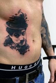 modello di tatuaggio ritratto maschile maschile pancia nera