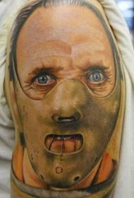 Skouderkleur realistyske Hannibal Lektor Horror Movie Tattoo