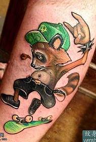 pola tato kartun warna leg