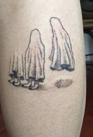 poisid vasikad mustal hallil visandil Sting Tips Tips Creative Ghost Horror Tattoo Picture
