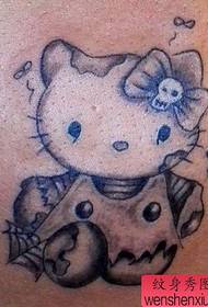 लोकप्रिय गोंडस कार्टून मांजरीचे टॅटू नमुना