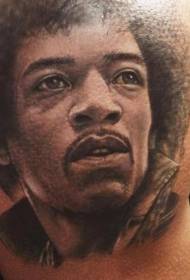 axelfärg Jimi Hendricks porträtt tatueringsmönster