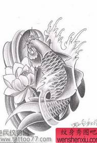 Rukopis tetování černé šedé chobotnice
