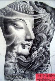 Cool plné zpět Buddha tetování rukopis