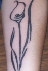 kar fekete egyszerű calla lily tetoválás képe