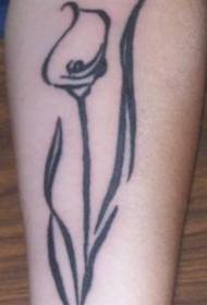 მკლავი შავი მარტივი calla lily tattoo სურათი