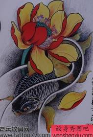 Ang kolor sa manuskrito nga tattoo nga squid lotus tattoo nga manuskrito
