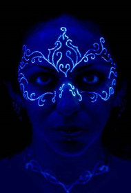 Tatuaggio facciale fluorescente maschera per gli occhi