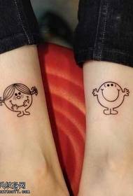 patró de tatuatge de dibuixos animats de personalitat del peu