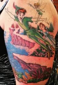 arm kleurrijke cartoon elf tattoo patroon